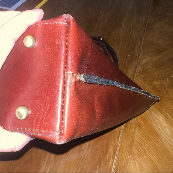 Patricia Nash Cognac Brown Leather Tote With Crossbody Strap Coastal Grandma - Picture 8 of 15